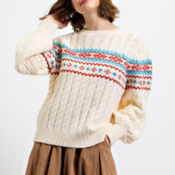 SWEATER CABLE KNIT RETRO LIKE - Picture 4 of 4